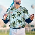 thumbnail image 5 of Rateoe Flamingos And Palms Pattern Men’s Baseball Short Sleeve Polo Shirt, Midweight Men's Shirt Golf Shirt Polo Shirts Quick Dry Short-3X-Large, 5 of 7