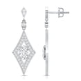 thumbnail image 3 of Rosec Jewels Lab Grown Diamond Dangle Earrings - Art Deco Earrings for Women - EF-VS Quality, 925 Sterling Silver, 3 of 6