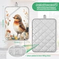 thumbnail image 3 of Two Pieces Of Square Heat Insulation Pad Oven Mitts 7x9.8 Inch Oven Microwave Kitchen Cooking Baking Cute Orange Bird, 3 of 7