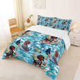 thumbnail image 2 of Homewish Cartoon Dachshund Full Size Comforter Sets,Surfboard Ocean Wave Bedding Comforter Set,Blue,Palm Tree Decor,Reversible,3 Pieces,1 Comforter and 2 Pillowcases, 2 of 7