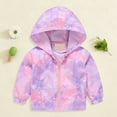thumbnail image 2 of CAUYDY Toddler Baby Boys Girls Hooded Jacket Windbreaker Lightweight Dinosaur Print Coat Autumn Long Sleeve Windproof Outwear(L101-Light Purple,2-3 Y), 2 of 9