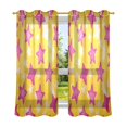 thumbnail image 6 of Yayeee Window Curtains Light Filtering 63"x52" Grommet Panel Pair Home Living Room Decor, Large Pink Stars, 6 of 7