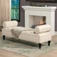 thumbnail image 3 of Lewis Bolster Arm Entryway Polyester Cream Bench, 3 of 16