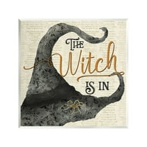 Stupell Industries Vintage Witch Hat Phrase Holiday Painting Unframed Art Print Wall Art, 12 x 12