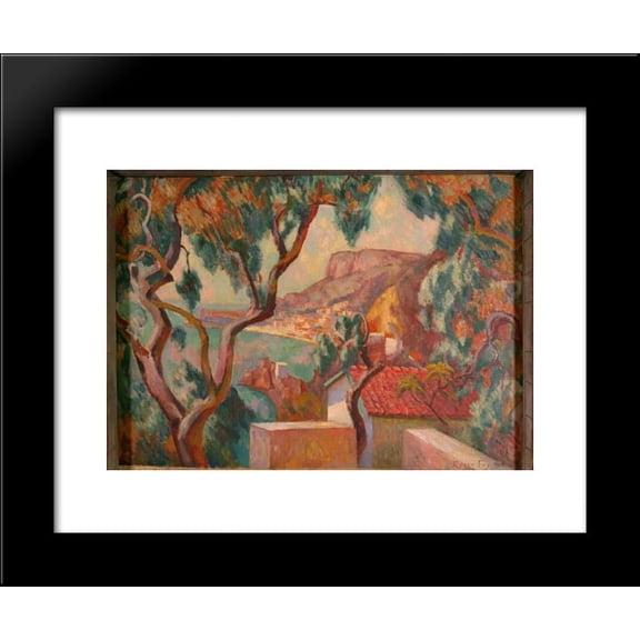 View on the Cote d'Azur, Menton 20x24 Framed Art Print by Roger Fry