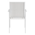 thumbnail image 5 of Modern Contemporary Urban Outdoor Patio Dining Arm Chair, White SET OF 2 - Mesh Powder Coated Aluminum, 5 of 6