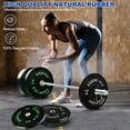 thumbnail image 3 of BalanceFrom Olympic Bumper Plate Weight Plate with Steel Hub, Black, 160 lbs Set with 7FT Olympic Barbell and Clips, Multiple Packages, 3 of 14