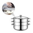 thumbnail image 3 of Stainless Steel Stockpot for Home (Tree-Layer, Super Thick-30cm), 3 of 8