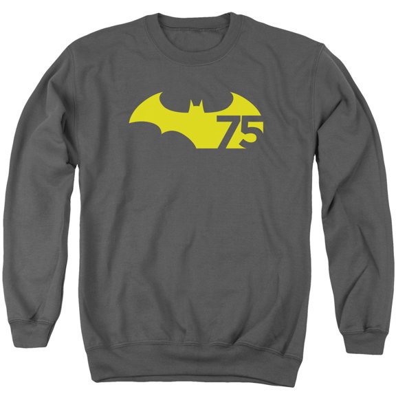 Batman 75 Logo 2 Adult Crewneck Sweatshirt Charcoal