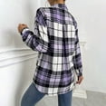 thumbnail image 6 of DDAPJ pyju Women's Button Down Plaid Shirt, Casual Flannel Shacket Long Sleeve Lapel Collar Cardigan Tops Boyfriend Loose Casual Outwear Fall Fashion 2025, 6 of 10