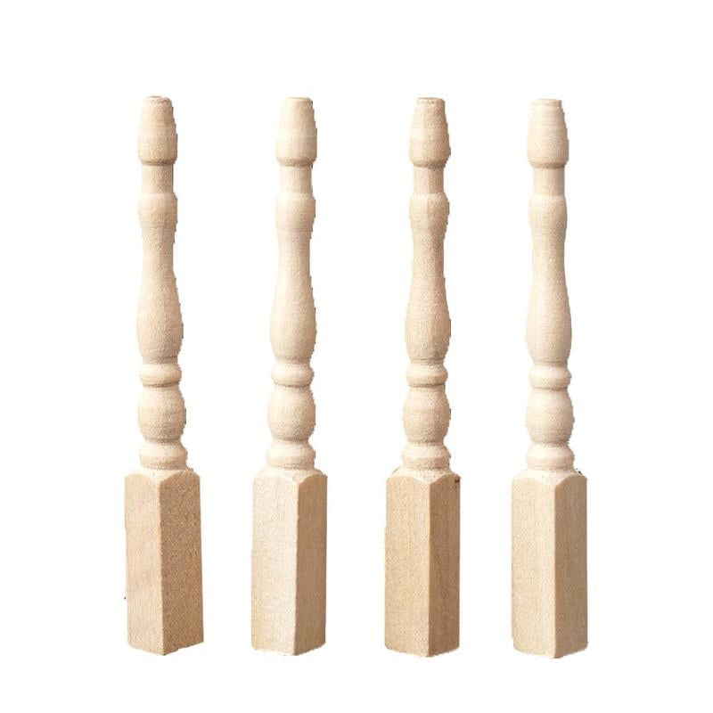 4Pcs 1:12 Doll House Simulation Model Wooden Table legs 