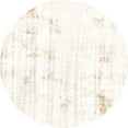 thumbnail image 1 of Ahgly Company Machine Washable Indoor Round Abstract FloralWhite Beige Area Rugs, 3' Round, 1 of 7