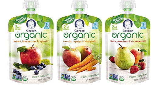 gerber organic 2nd food fruit & veggie pouches value pack