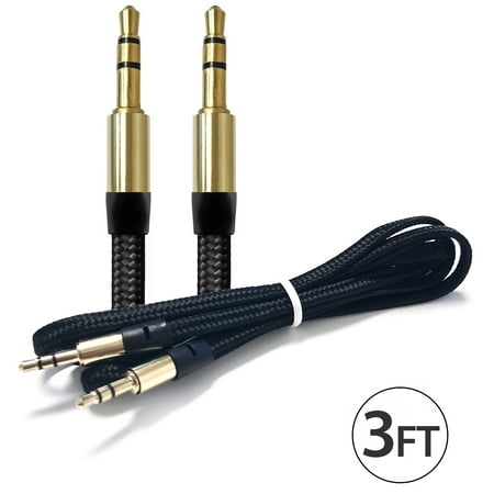- 3.5Mm Male To Male Audio Cable by FREEDOMTECH 3FT Universal Auxiliary Cord 3.5mm Male to Male Flat Nylon Braided Audio Aux Cable w/Aluminum Connector for iPods iPhones iPads Galaxy Home Car Stereos
