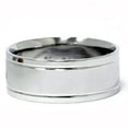 thumbnail image 2 of Pompeii Platinum 8mm High Polished Double Inlay Band Men's Wedding RIng (,), 2 of 3