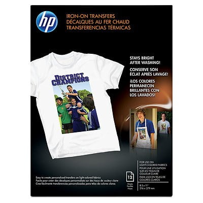 HP, HEWC6049A, Inkjet Iron-On Transfers, 12 / Pack, (Best Transfer Paper For Shirts)