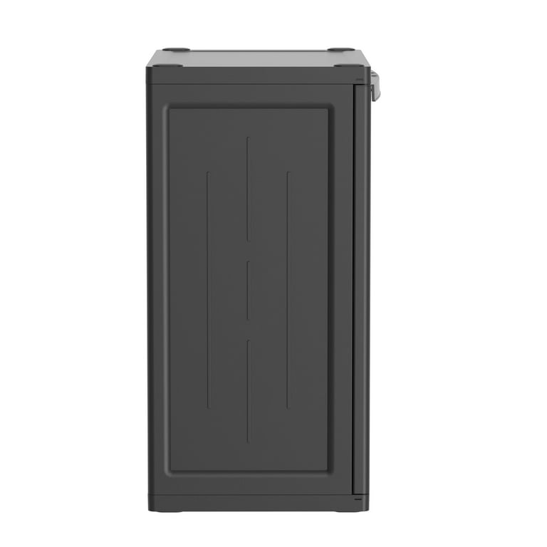 Hyper Tough 2 Shelf Plastic Garage Storage Cabinet 18.5Dx25.47Wx35.43H,  Black 