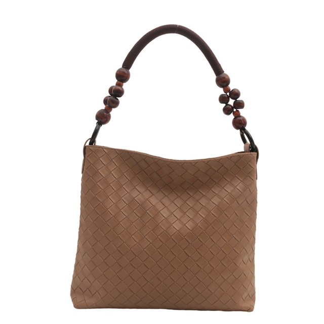 Bolso Mano para Mujer Con Correa Cuentas PU Hombro Hecho A Tejido Asa Superior