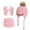 Hot Pink, variant on PuSpu 4-10 Years Old Boys And Girls Winter Outdoor Plus Velvet Warm Girls and Boys's Ear Protection Knitted Wool Hat Neck Glove Three-piece Set