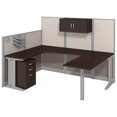 thumbnail image 1 of Bush Meuble de Bureau en Forme de U avec Rangement en Cerisier, 1 of 8