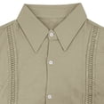 thumbnail image 5 of Cmfcve Mens Cuban Guayabera Shirt Long Sleeve Casual Dress Linen Button Down Shirts Fashion Loose Fit Shirt Jackets, 5 of 8