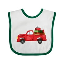 Inktastic Christmas Red Vintage Truck with Presents Boys or Girls Baby Bib