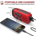 thumbnail image 4 of Solar powered crank radio with flashlight and 2000 mah Powerbank Sos Red, 4 of 5