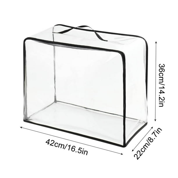 Bolsa de almacenamiento plegable transparente para ropa y viajes | Organizador de tela plástica duradera con asa reforzada