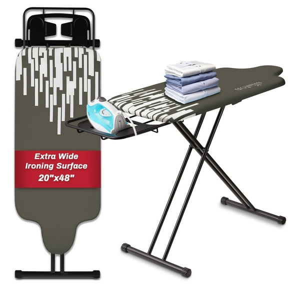 Extra Large Ironing Board, Hang Rail and Sliding Iron Rest