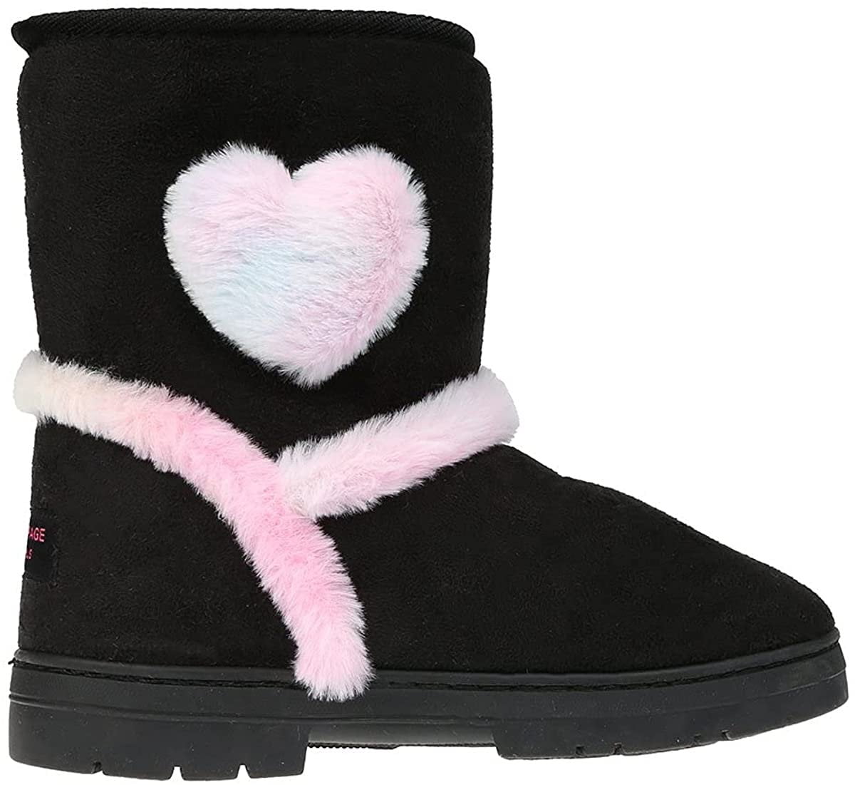 26 Accessories Toddler Girls Microsuede Snow Boots with Faux Fur Cuffs Slip-On Winter Shoes 