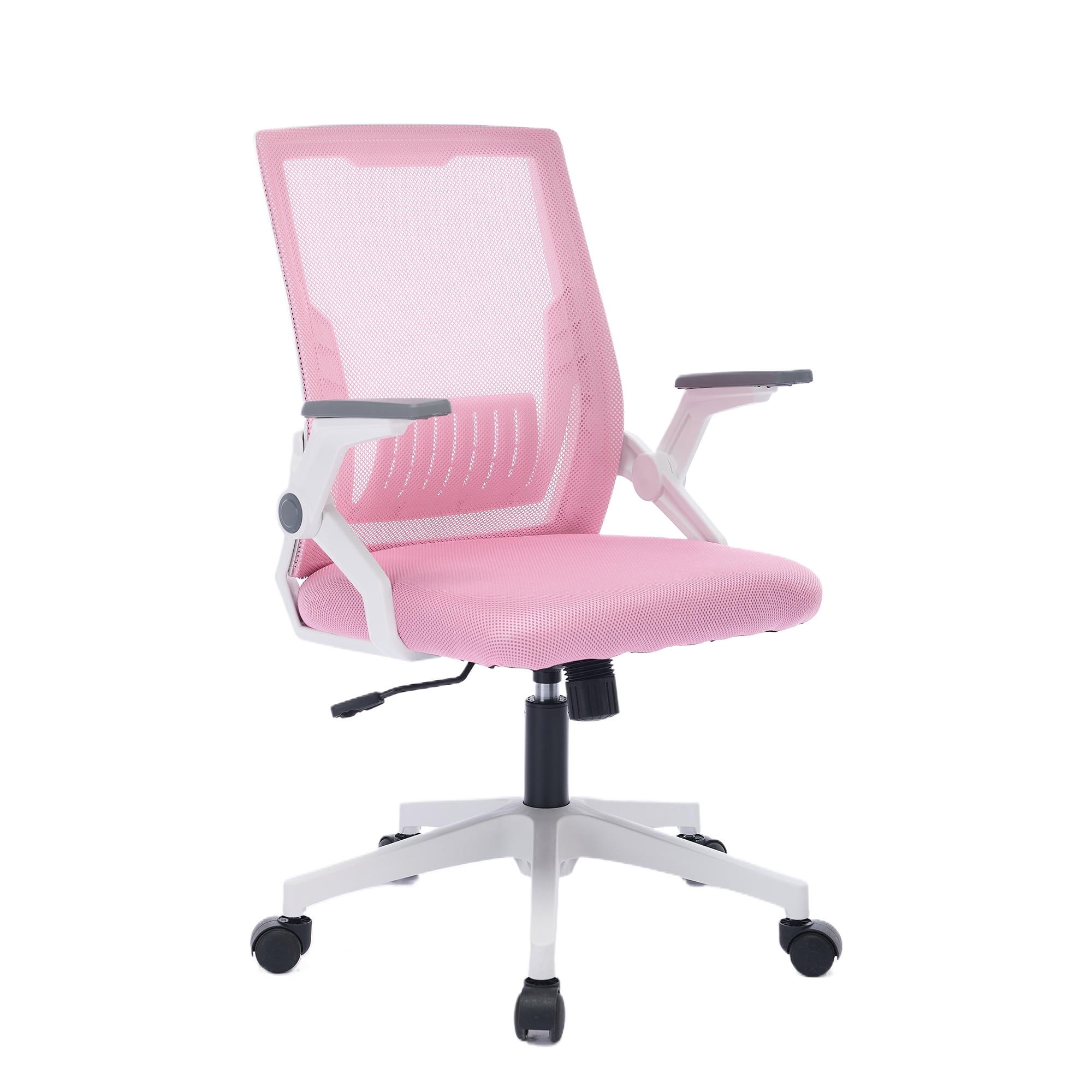 Office Chair with Flip-up Armrests Ergonomic Computer Desk Chair Foldable Mesh Task Chair with Wheels Adaptive Lumbar Support Swivel Tilt Comfortable Study Chair for Student
