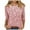 Pink, variant on Puntoco Short Tops Blouses for women Women's Casual Short Sleeve Solid Ladies Round Neck Top Blouse Light Blue M(M)
