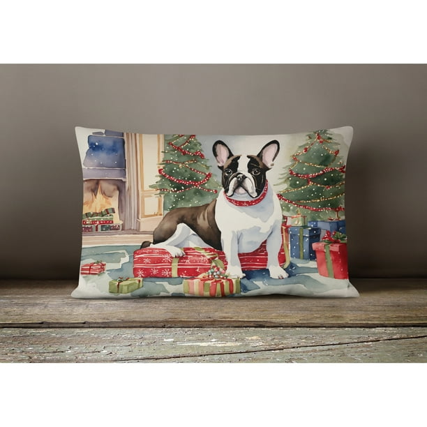 French Bulldog Christmas Fabric Decorative Pillow DAC1354