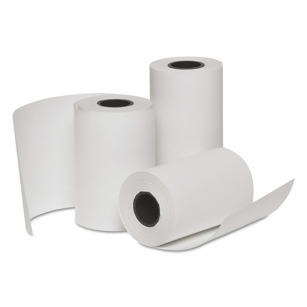 Universal Deluxe Carbonless Paper Rolls, 2.25" x 85 ft, White, 10/Pack