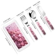 thumbnail image 2 of Balery Pink Glitter Heart Candy for Stainless Steel Kids Silverware Set - Child and Toddler Safe Flatware - Children's Knife, Fork And Spoon Set - Metal Kids Cutlery Set, 2 of 8