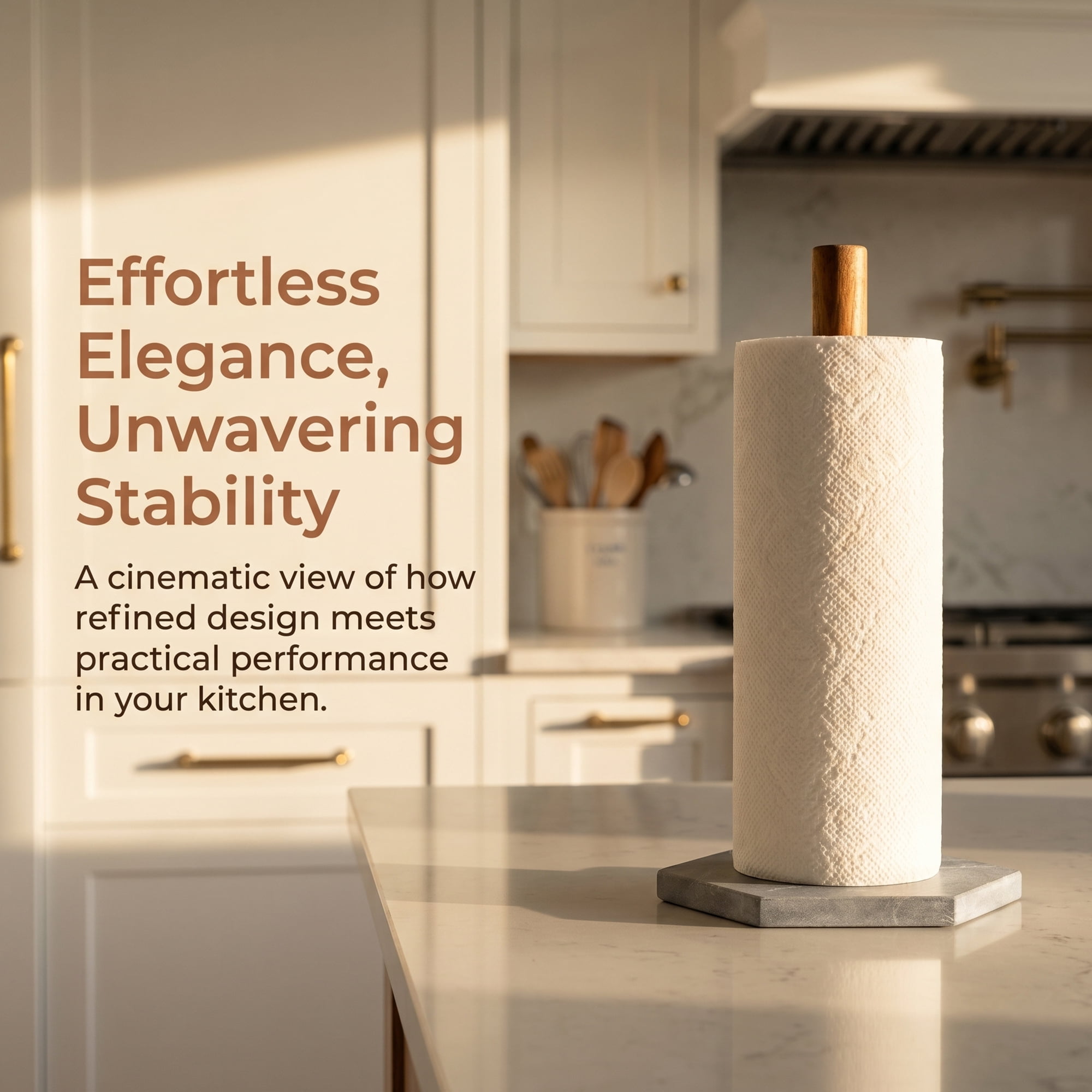 Unique Bargains Paper Towel Holder Countertop Non-Slip Base Marble Color F 12.6x5.9inch