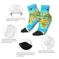 thumbnail image 5 of Naloa World Map With Animals Landmarks Ankle Socks for Women Non Slip Socks No Show Socks Classic Low Cut Casual Socks Casual Socks, 5 of 7
