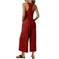 thumbnail image 7 of ABATAB Women's Casual Jumpsuits Loose Sleeveless Long Pants Romper Crewneck Baggy Overalls with Pockets Summer Trendy Outfits, 7 of 7