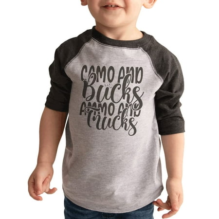 

7 ate 9 Apparel Kids Hunting Shirts - Camo Bucks & Trucks Grey Shirt 5T