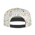 thumbnail image 4 of Daiia Flower Rabbit print Flat Bill Hats Flat Brim Trucker Cap Baseball Cap Adjustable Classic Low Profile Hat Unconstructed Plain Cap, 4 of 9