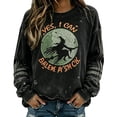 thumbnail image 6 of Halloween Sweatshirt Women's Salem Broom Company Printed Sweatshirt 2026 Loose Fit Witch Tee Halloween Sweatshirt, 6 of 7