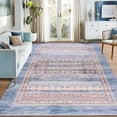 thumbnail image 7 of Wellber Boho Area Rug Wellber Moroccan Rugs Washable Carpet for Bedroom Living Room Home Decor,5'x8',Blue, 7 of 7
