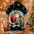 thumbnail image 2 of SRZYMJ Mens Christmas Shirts Funky Button Down Shirts Party Aloha Shirt Santa Print Holiday Hawaiian Tops, 2 of 4