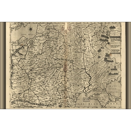 24"x36" Gallery Poster, map of Poland, 1568 p1