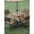 thumbnail image 4 of Outdoor Tablecloth with Umbrella Hole for Patio/Picnic/Party/Camping, Country Star Brown Waterproof Table Cloth Square Cover Washable, Farmhouse Vintage Plants Wooden (54"x 54"), 4 of 8