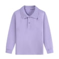 thumbnail image 5 of Ceisia Kids' Solid Color Long Sleeve Polo Shirt for Back-to-School & Casual Wear Purple 100 Gifts, 5 of 6