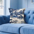 thumbnail image 4 of Funda de almohada de porcelana azul y blanca Serie Lino Hogar Salón Sofá Cojín decorativo Dormitorio Almohada, 4 of 4