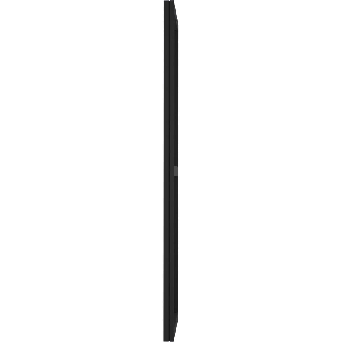 Ekena Millwork 14"W x 84"H Americraft Four Board Exterior Real Wood Two Equal Panel Framed Board-n-Batten Shutters (Per Pair), Black