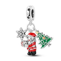 MULA Optional Christmas Santa Claus Love Heart 925 Sterling Silver DIY Charms 5A Zircon fit Charms Bracelets for Women Jewelry