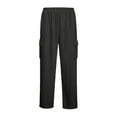 thumbnail image 3 of Men’s Casual Loose Fit Waffle Knit Cargo Pants with Drawstring Waist and Multiple Pockets for Everyday Wear, 3 of 4